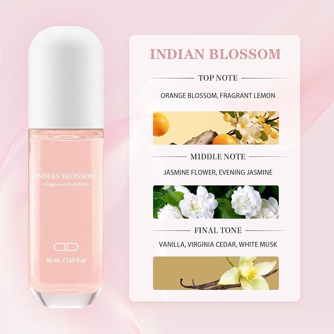 Roseye Hair & Body Perfume Mist – Jasmine Fragrance – Refreshing Scent Travel Size 1.7 Fl Oz/50ml