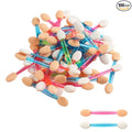 Fcozpjk Chrome Nail Powder Applicator Brushes, 100PCS Colorful Disposable Eyeshadow Applicators, Dual Side Eye Shadow Sponge Sticks, Nail Glitter Powder Pigment Pen Brush, Nail Art Applicator Tools