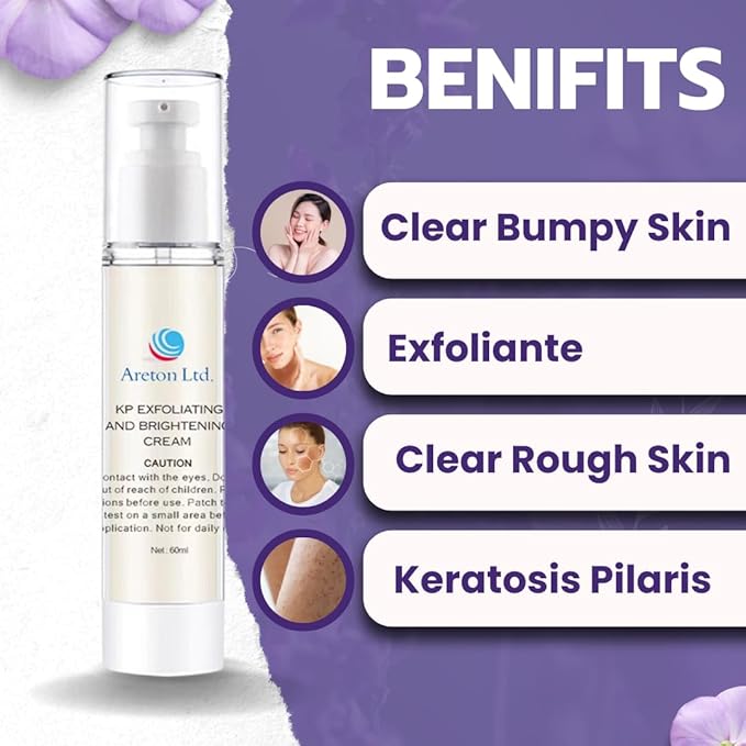 Areton KP Bump Eraser Cream – Exfoliating Treatment for Keratosis Pilaris & Rough Skin with 8 Active Ingredients