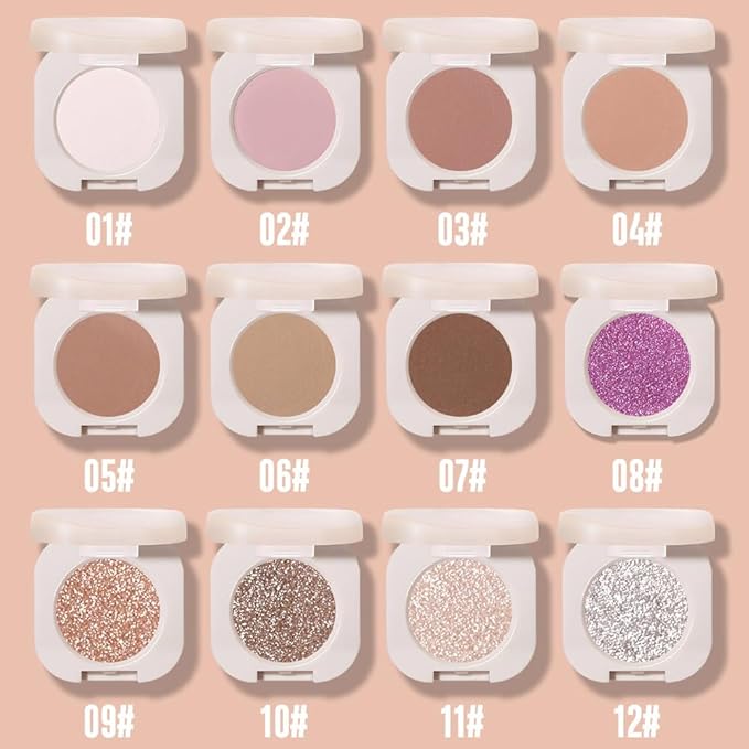 CAKAILA Single Purple Shimmer Sparkly Eyeshadow,Bright Intense Monochrome Eye Shadow,Apply Makeup Easily,Matte Pressed Powder Single Eyeshadow,24 Hour Eye Makeup Longwear Waterproof