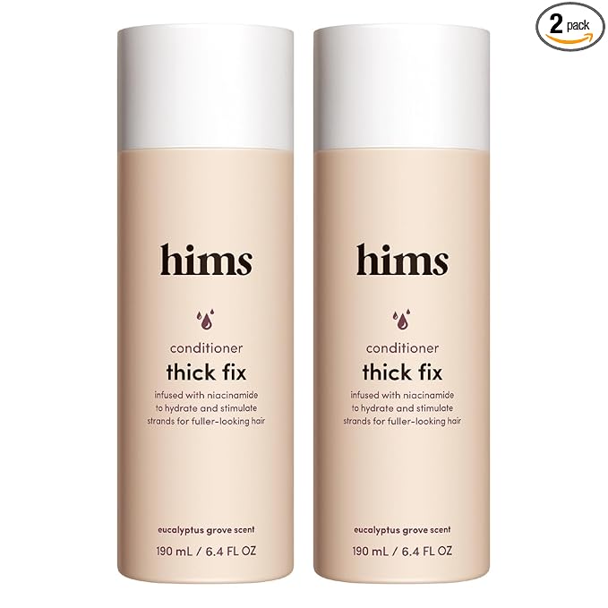 hims Thick Fix Thickening Conditioner - Made with Panthenol & Niacinamide - Lightweight, Moisturizing Conditioner - Paraben-Free, Sulfate-Free, Vegan - Eucalyptus Grove Scent - 6.4 Fl Oz, 2 Pack
