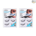 Ardell False Eyelashes Deluxe Pack, #120 Demi - Black, Lightweight Natural Look, Strip Lashes with Duo Lash Adhesive & Applicator, 2 Pairs x 2 Packs