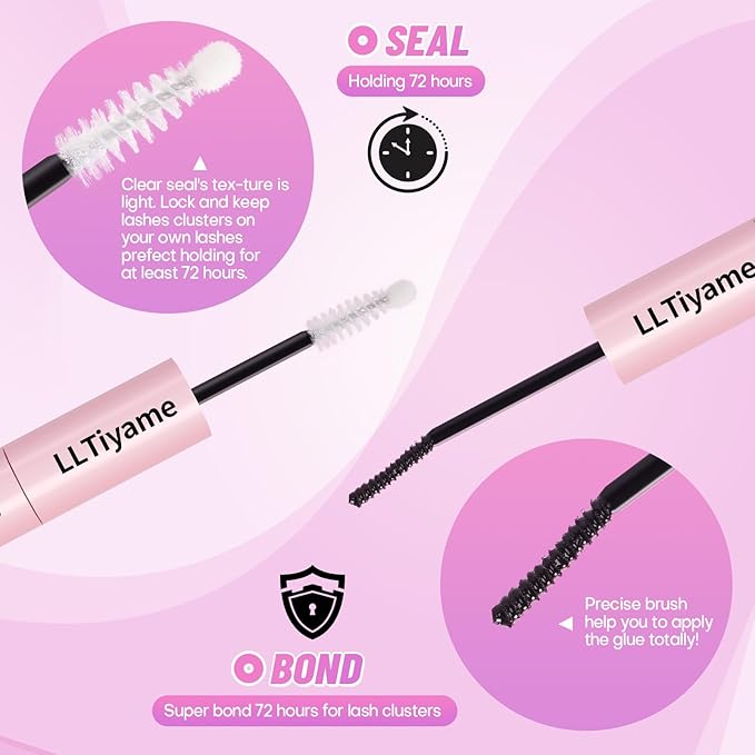728Pcs Fluffy Lashes Cluster Kit Extensions Eyelash Kit with Bond&Seal 60D+80D+100D Thick Volume Eyelash Clusters Kit D Curl Volume False Eyelashes DIY Individual Wispy Fake Eye Lashes Combo