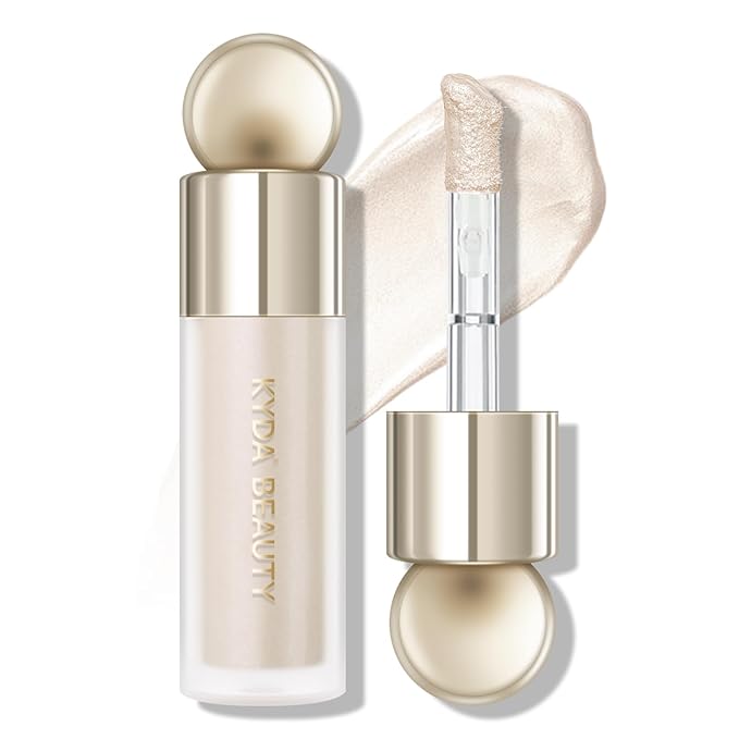 KYDA Liquid Highlighter, Natural Glow Face Illuminator, Multiuse Liquid Glow Filter Makeup, Complexion Booster, Healthy Glowing Skin Look with Buildable Sheer Coverage, Champagne