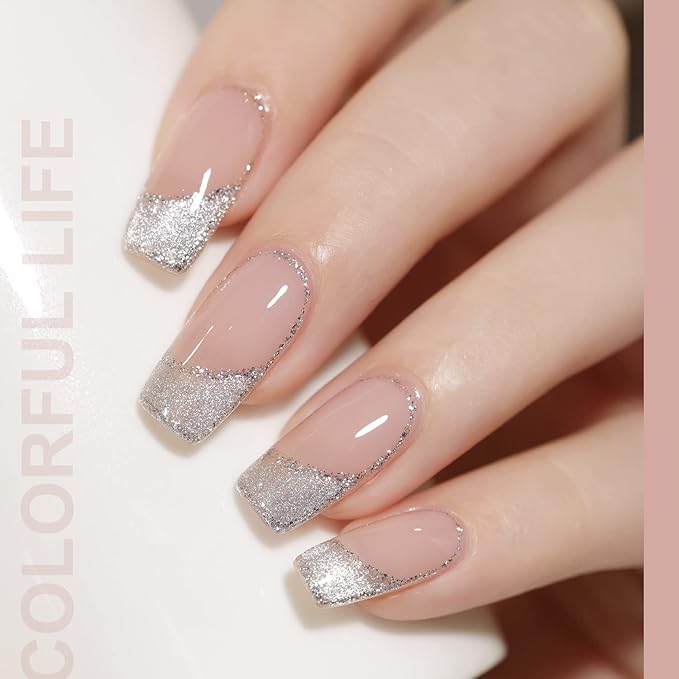 GAOY Cat Eye Gel Nail Polish, Glitter Holographic Nail Polish with Magnet, 16ml Reflective Translucent UV Gel for DIY at Home, 1138 Silver