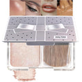 Champagne Cream Sparkle Glitter Shimmer Eyeshadow Palette Makeup for Women, Champagne Gold Buttery Cream Powder Highlighter Vegan, de sombras de ojos, Built-in Mirror & Brush 02