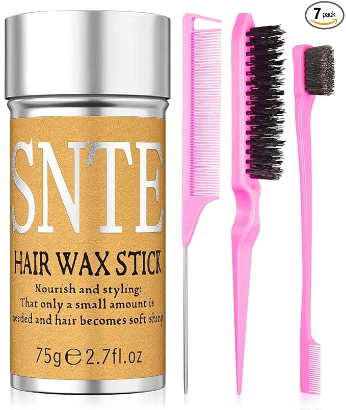 Hair Wax Stick & Slick Back Hair Brush – Frizz Control for Women & Kids, Non-Greasy & No Residue – Smooths Flyaways, Creates Sleek Ponytails & Buns – Styling Accessories & Teen Girl Gifts Trendy Stuff