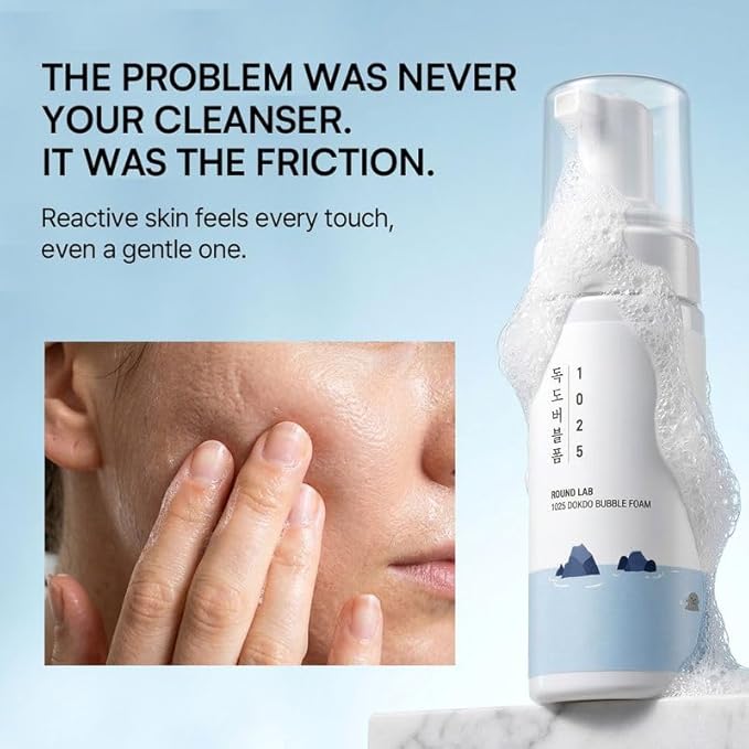 ROUND LAB 1025 Dokdo Bubble Foam Cleanser, Gentle Foaming Face Wash for Sensitive Skin, Low pH 5.5, Hydrating Korean Skincare, Panthenol & Deep Sea Water, Hypoallergenic, Fragrance-Free (5.07 Fl Oz)