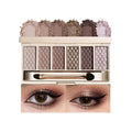 Neutral Brown Matte Shimmer Eyeshadow Palette, 6 Color High Pigment Blendable Eye Shadow Makeup for Older Women, Lightweight Travel Size, Suitable for All Eye Shapes, Everyday Natural Look Vegan 03#