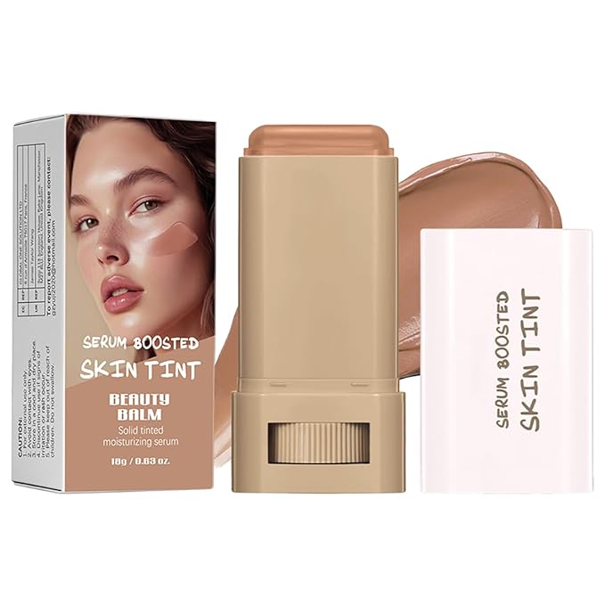FYEBOO 2025 New Beauty Balm Serum Boosted Skin Tint, Solid Tinted Serum Contour Stick, Hydrating Tinted Moisturizer Foundation Stick, Radiant Dewy Natural Finish Facial Color Correct (# 06)
