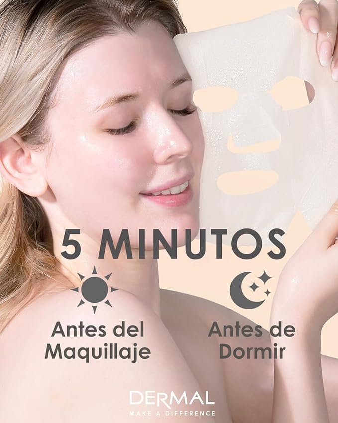 DERMAL Collagen Essence Sheet Mask 16 Combo Pack - 16 Days Daily Skin Therapy for Glow - Aloe, Snail, Vitamin Variety Gift Set - K-Beauty