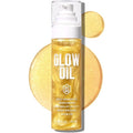 Body Glow Oil, Broad Spectrum SPF 50, Glitter Shimmer Sunscreen Body Oil Lotion with Sequin Mica, Lightweight Non-Sticky Moisturizer with Coconut, Skin Illuminator Glowing Results (03# Gold)