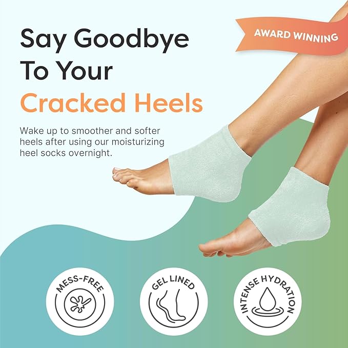 ZenToes Moisturizing Socks for Cracked Heel Treatment, Vitamin E, Olive Oil and Jojoba Oil Infused Heel Socks, Spa Gifts for Women, Mothers Day Gifts (Fuzzy Mint Green, 1 Pair Regular)
