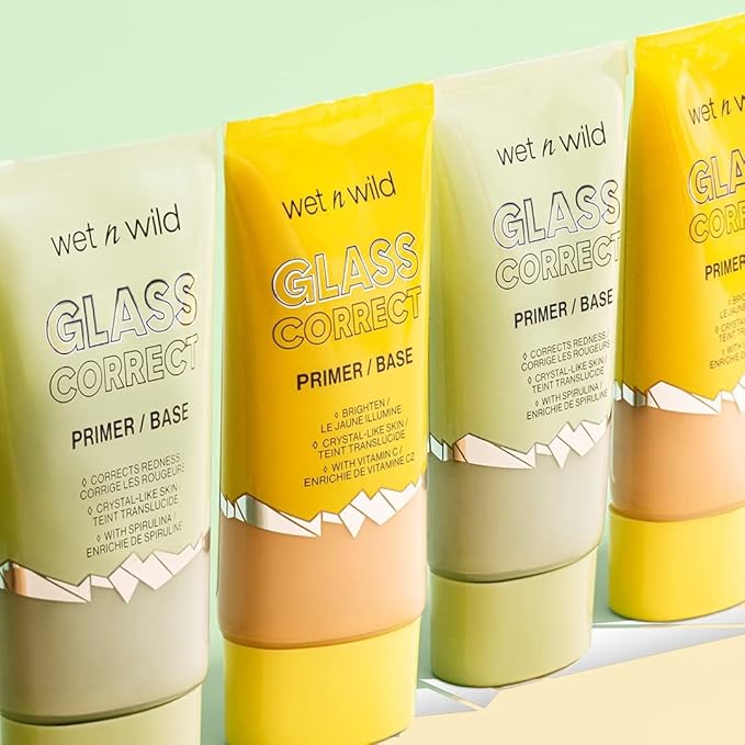 wet n wild Prime Focus Glass Skin Correct Primer Bright Crystal Finish, Green, 0.91 Fl Oz