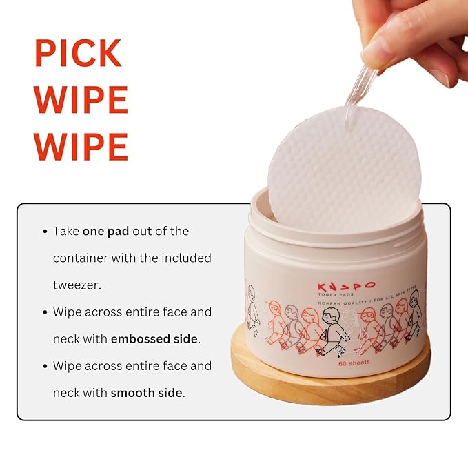 Toner Pads - Pre-Soaked Toner Pads with Korean Skincare - Balancing Face Toner - Hydrating Toner Pads for All Skin Types - 60 pc