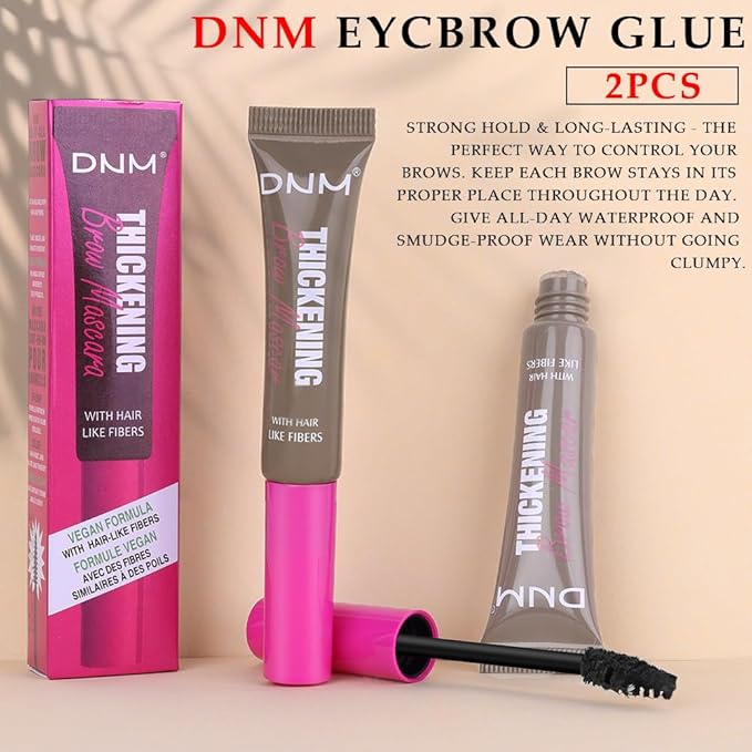 Tinted Thickening Brow Mascara,Brow Glue Eyebrow Gel, Waterproof, Transfer-proof, Brush to Fill in Eyebrows and Cover Gray Hairs - Cruelty Free (2pcs 02 Cool Blonde &05 Cool Ash Brown)
