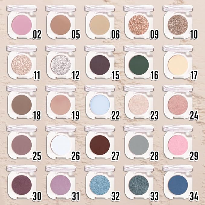 Light Nude Single Matte Eyeshadows Makeup, Neutral Powde Eye Shadow for Women, Skin Singles Matte Eyeshadow Palette Pigmented Waterproof, sombras para ojos, Blendable, Vegan & Cruelty-Free 06
