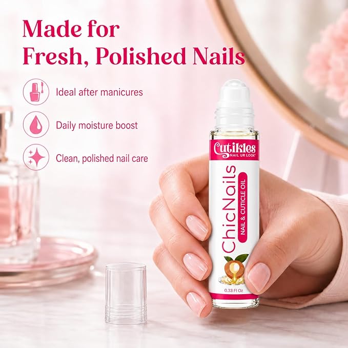 Cuticle Oil Roll-On for Nails & Cuticles – Nourishing & Hydrating Formula with Vitamin E | Easy-to-Apply, Non-Greasy, Travel-Friendly Roll-On Bottle – 0.33 Fl Oz