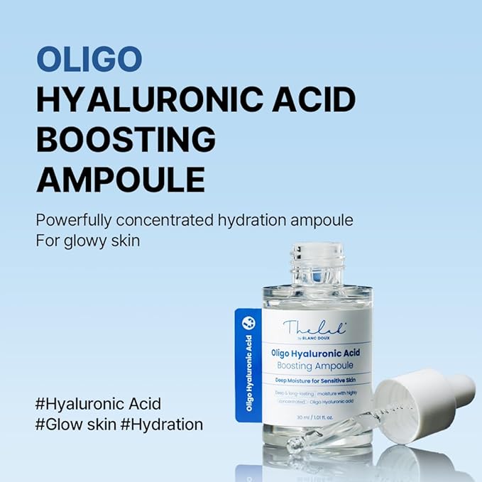 THE LAB by BLANC DOUX Oligo Hyaluronic Acid Boosting Ampoule- Hydrating and Firming Facial Serums, Anti-Aging Moisturizer with Deep Hydration, Suitable for All Skin Types, 30ml /1.01 fl.oz
