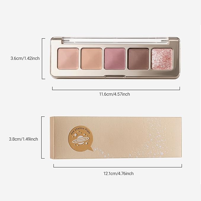Erinde Cool Beige Taupe Brown Eyeshadow Palette, Matte & Shimmer Nude Neutral Eye Shadow Palettes Blendable Long-Lasting Everyday Eye & Contour Makeup Palette for Blue, Green Brown Eyes, 01