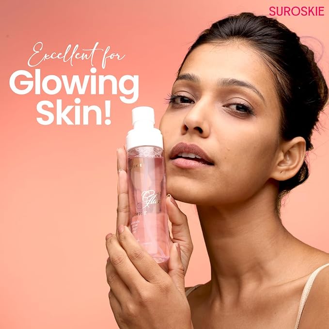 Suroskie Roses Glass Skin Mist 100Ml | 2 in 1 Face Toner + Makeup Setting Spray | Rose Water for Face with Aloe Vera & Lotus | Toner for Glowing & Hydrating Skin | All Skin Types | for Men & Women