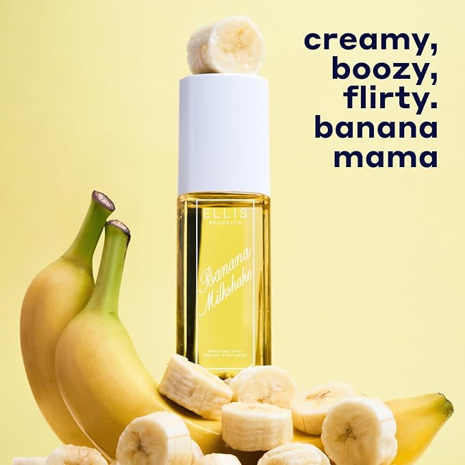Ellis Brooklyn BANANA MILKSHAKE Perfume Mist, Sweet Gourmand Fragrance with Banana Milk, Vanilla & Tonka Bean, Vegan Perfume, Made In The USA, 240ml / 8.1 fl oz