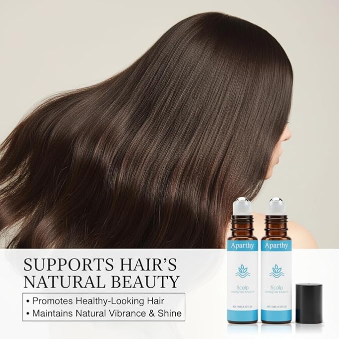 Aparthy Hair Growth Roll On for Hair Strengthening – Rosemary, Menthol & Camellia Oil – Nourishes Scalp, Non-Greasy, for Men & Women – 2 Pack (10ml each)