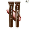 Deep Hydrating Lip Butter Balm - Hydrating Lip Treatment with Glossy Finish, Shea Butter, Vitamin E, Peptides & Hyaluronic Acid - Vegan, Non-Sticky, Lip Care - 2 Pack (Brick Brown-Unsented)