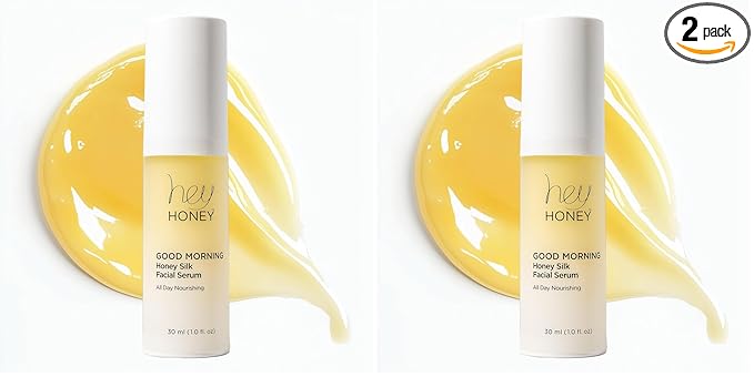 Hey Honey Good Morning Honey Silk Facial Serum | Anti-Aging Vitamin C & Hyaluronic Acid Serum for Radiant Skin Boosts Glow, Smooths Fine Lines, Strengthens Skin Barrier | 1 oz (Pack of 2)