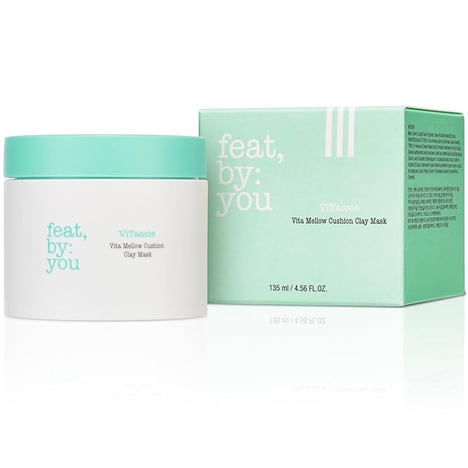 Feat By You Clay Mask for Face - (4.56 fl.oz) Korean Face Mask with Bentonite & Kaolin Clay for Blackheads, Pores & Sebum Control, Gentle Exfoliation, Vegan, Cruelty-Free