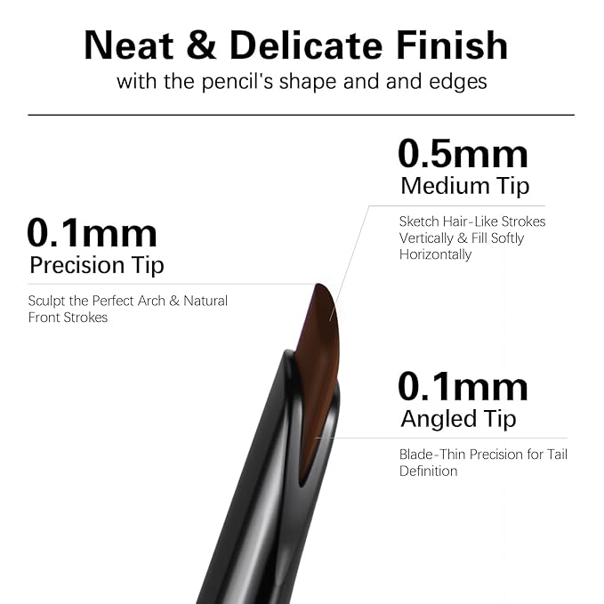 Microblading Eyebrow Pencil,Eyebrow Retractable Definer Pencil,Angled Precision Tip,0.1MM Ultra Slim Eyebrow Makeup,Long-Lasting Waterproof,Smudgeproof (05 DEEP BROWN, 1 Pack)