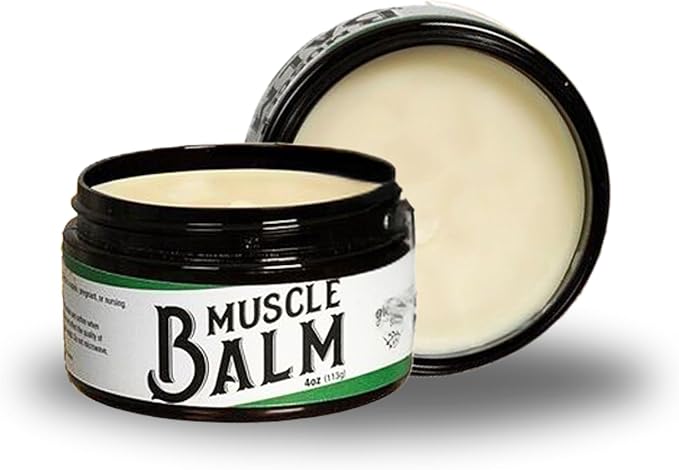 Muscle Balm - All-Natural Moisturizing Butter for Dry Skin + Cracked Heels - Calm, Soothe, Relax - Pure Essential Oils Peppermint + Lavender - Muscles + Joints 4 oz