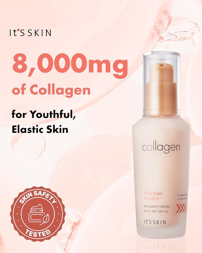 It'S SKIN Collagen Nutrition Serum + 1.35 fl.oz Nourishing Face Serum with Collagen, Smooths Fine Lines, Enhances Elasticity with Protein, Korean Skincare