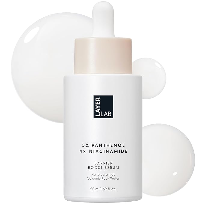 LAYERLAB Barrier Boost Serum with 5% Panthenol 4% Niacinamide, Soothing Korean Skincare for Sensitive Skin, Niosome Panthenol Serum, 50ml, 1.69 fl.oz
