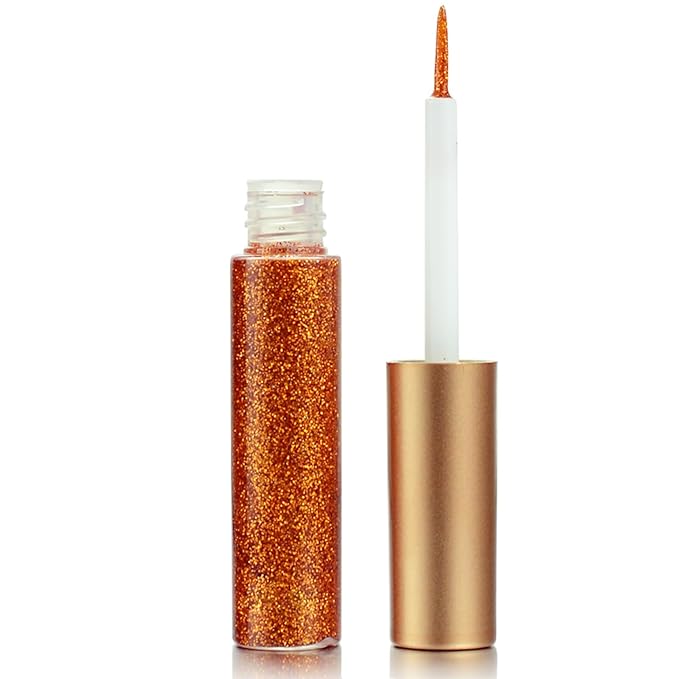 Liquid Glitter-Eyeliner, Shimmer-Water-proof Eye-Glitter Makeup Colorful Eye Liner Liquid Eyeliner (Orange)