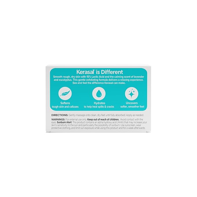 Kerasal Intensive Foot Repair Cream with Lactic Acid, Lavender, & Eucalyptus, 4 oz