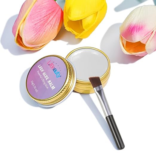 Libeauty Lash Lift Balm Lash Lift Glue Adhesive Strong Sticky Fruit Flavor Eyelash & Eyebrow Perm Glue Balm Brow Lamination Gel (White Peach, 10g/0.35oz)