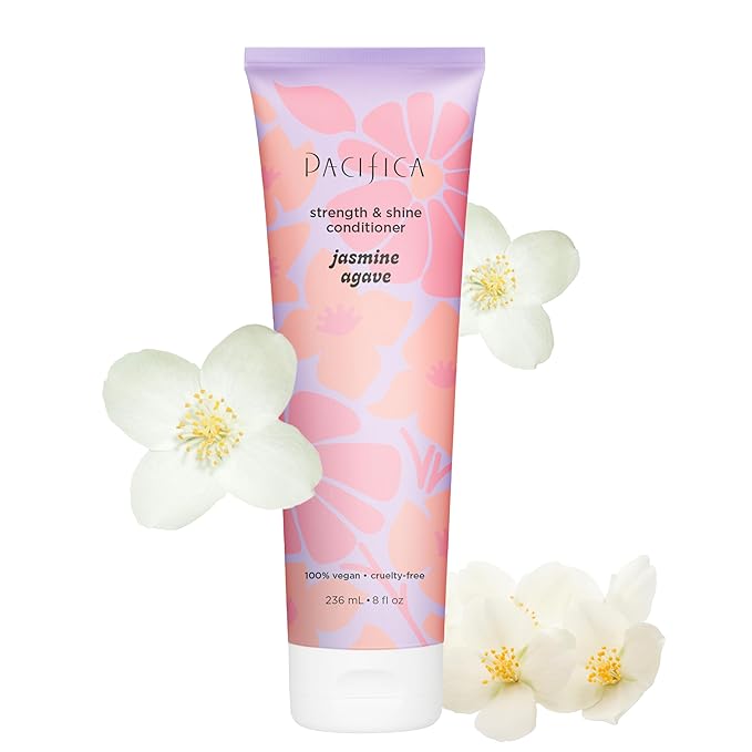 Pacifica Jasmine Agave Strengthening Shampoo & Conditioner Set – Clean Vegan Shampoo & Conditioner for Weak Or Brittle Hair (Including Color-Treated), Stronger Shinier Strands No Silicones or Parabens