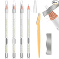 Tattoo Makeup And Microblading Supplies Kit-Permanent Eye Brow Liners For Marking In 5 Colors Waterproof Eyebrow Pencils Peel (white)