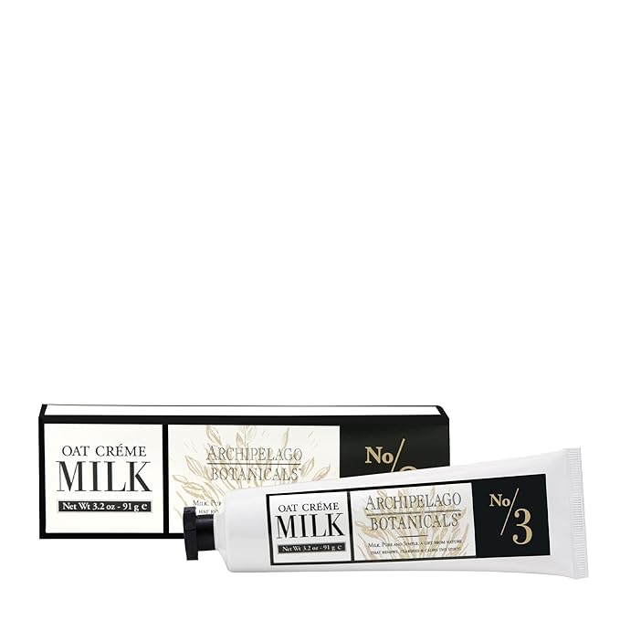 Archipelago Botanicals Oat Milk Hand Crème, Rich and Lightly Scented Hand Lotion for Dry Skin, Cuticles and Rough Spots, Premium Plant Extracts (3.2 oz)