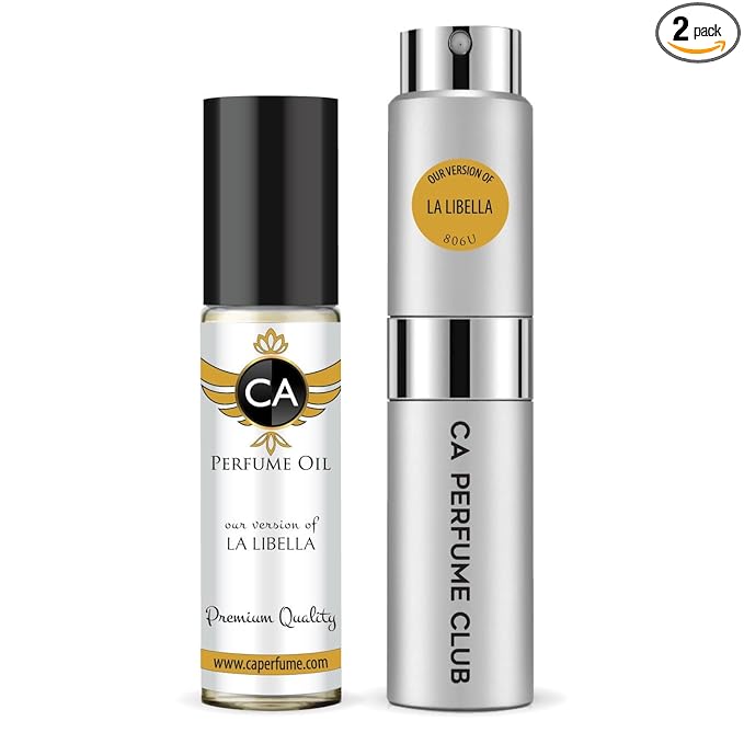CA Perfume Duo Impression of La libella For Women Perfume Layering Set Long Lasting Travel Size EDP + Body Oil Roll-On Bottle 0.27 Fl Oz+0.33 Fl Oz