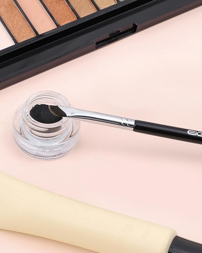 Eyeliner Brush, EIGSHOW Sickle Angled Gel Eyeliner Makeup Brush for Precise Eye Liner, Eyebrow, Eyelid with Ultra Thin Curved Vegan Bristles (E865)