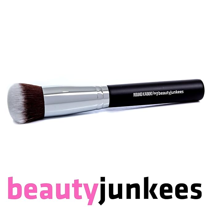 Mineral Powder Foundation Brush for Face – Finishing Powder Brush for Loose Pressed Powder, Setting Brush, Round Kabuki Foundation Brush, Synthetic