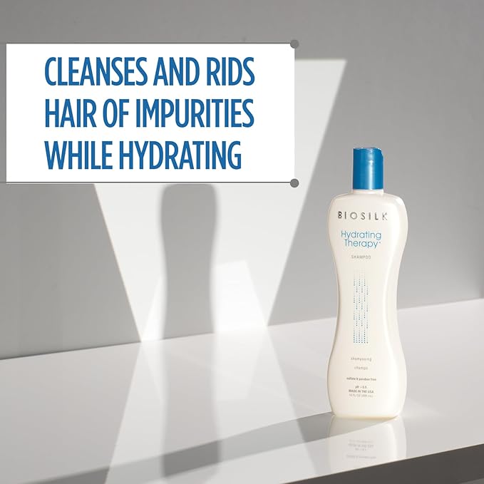 BioSilk Hydrating Shampoo, Replenishes Hair Moisture For Strong, Smooth Hair, Sulfate, Paraben, & Cruelty-Free, 12 Oz