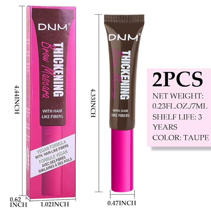 Tinted Thickening Brow Mascara,Tinted Eyebrow Gel, Waterproof, Transfer-proof, Brush to Fill in Eyebrows and Cover Gray Hairs - Cruelty Free (2pcs 07 Espresso)