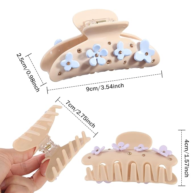 HAIMEIKANG 2 PCs Acrylic Bow Hair Claw Clips for Women - Cute Banana Non-Slip Strong Hold Barrettes Y2K Hair Clips for Thick Thin Hair