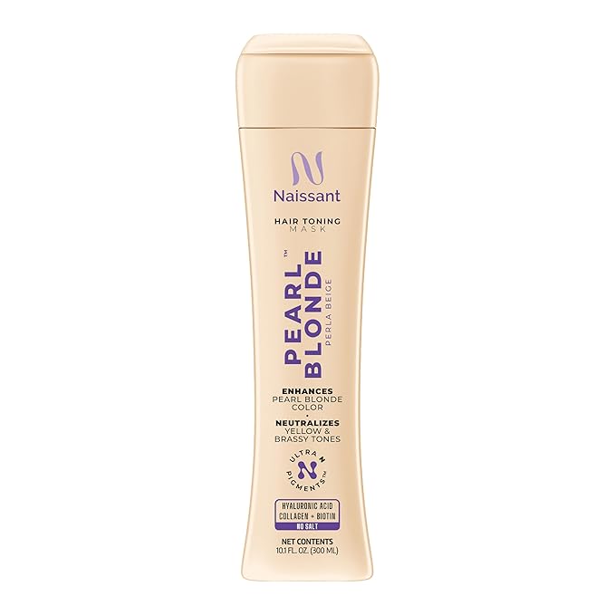 naissant Pearl Blonde Hair Purple Toning Mask | Ultra High-Purity Pigments | Neutralizes Yellow & Brassy Tones | Hyaluronic Acid, Collagen & Biotin | Paraben, Ammonia & Sulfate Free | 10.1 Fl. Oz