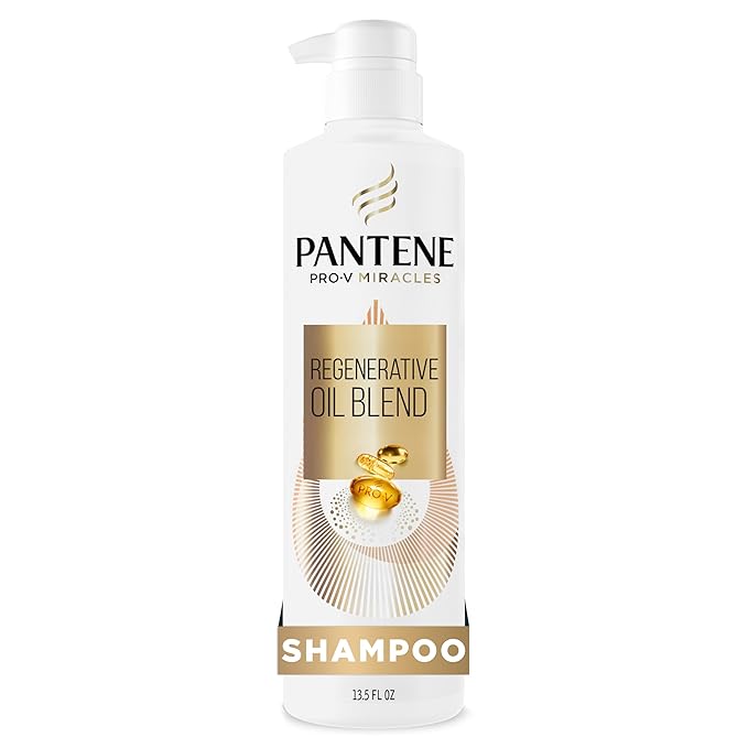 Pantene Pro-V Miracles Sulfate Free Shampoo, Extreme Damage Care Regenerative Oil Blend, Soften and Strengthen Stressed, Dry, Damaged Hair, Argan & Jojoba Oils, Paraben-Free, 13.5 Fl Oz