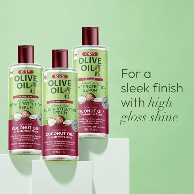 ORS Olive Oil Heat Protection Hair Serum infused with Coconut Oil for Restorative Shine 6.0 Ounces (Pack of 4)