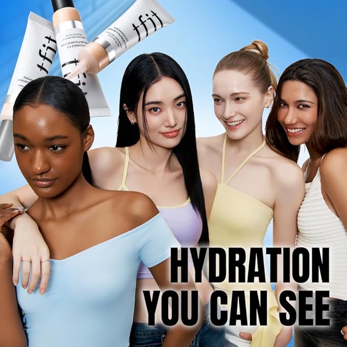 TFIT Hydrating Serum Foundation for Dry Skin – Lightweight, Moisturizing Coverage with Natural Glow & Pore‑Blurring Finish,1.05 Oz. (C01 Porcelain, 1.05 Oz.)
